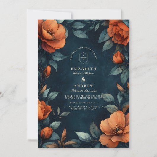 Invitation Moody Floral Gothique (Devant)
