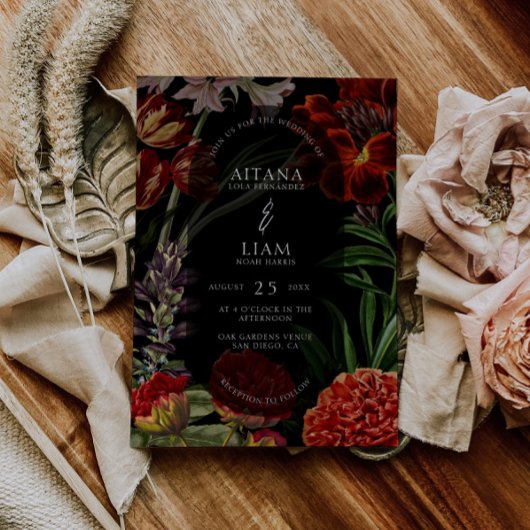 Invitation Moody Floral Mariage