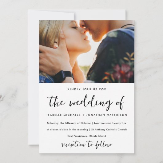 Invitation Moody Floral Pattern Mariage photo (Devant)