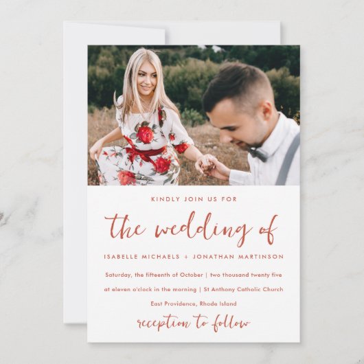 Invitation Moody Floral Pattern Mariage photo (Devant)