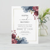 Invitation Moody Floral Romance Mariage (Debout devant)
