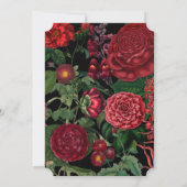 Invitation Moody Florals Arc Noir Bourgogne Rouge Mariage (Dos)