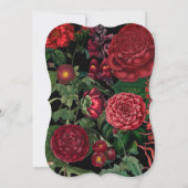 Invitation Moody Florals Arc Noir Bourgogne Rouge Mariage (Dos)