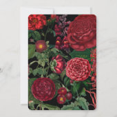 Invitation Moody Florals Arc Noir Bourgogne Rouge Mariage (Dos)