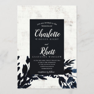 INVITATION 'Moody Florals, motif demi-page'