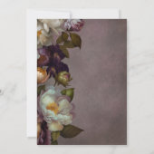 Invitation Moody foncé Bourgogne & Fête des mariées florale c (Dos)