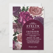 Invitation Moody foncé Cascade florale automne hiver Mariage  (Devant)