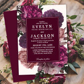 Invitation Moody foncé Cascade florale automne hiver Mariage