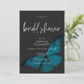 Invitation Moody foncé Fête des mariées Moth Turquoise minima (Debout devant)