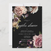 Invitation Moody foncé Pastel Opulent Floral Couples Douche (Devant)