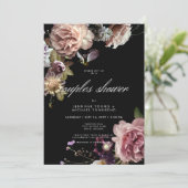 Invitation Moody foncé Pastel Opulent Floral Couples Douche (Debout devant)