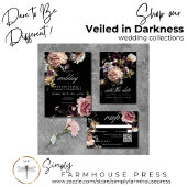 Invitation Moody foncé Pastel Opulent Floral Mariage noir