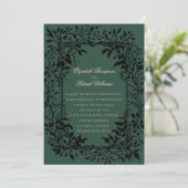 Invitation Moody Forest Botanical Elegant Classic Mariage (Debout devant)