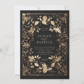 Invitation Moody Forest Botanical Moderne Mariage d'or classi (Devant)