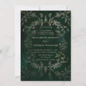 Invitation Moody Forest Faux Embossés Mariage moderne classiq (Devant)