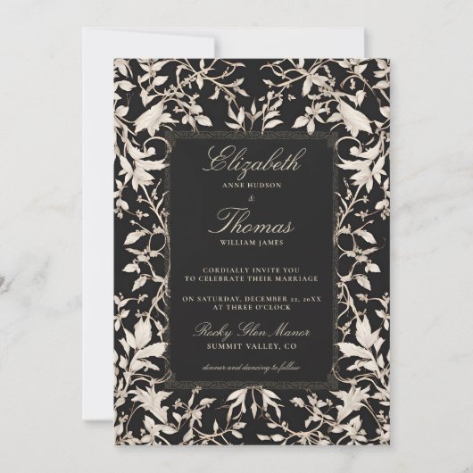 Invitation Moody Forest Foliage Frame Moderne Classique Maria (Devant)