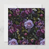 Invitation Moody Gothic Floral Carré Mariage (Dos)