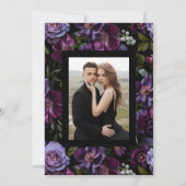 Invitation Moody Gothic Floral Mariage photo (Dos)