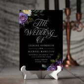 Invitation Moody Gothic Floral Mariage photo