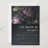 Invitation Moody Gothic Purple Black Peony Couples Douche (Devant)