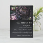 Invitation Moody Gothic Purple Black Peony Couples Douche (Debout devant)
