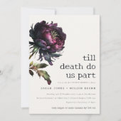 Invitation Moody Gothic Purple Black Peony Couples Douche (Devant)