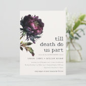 Invitation Moody Gothic Purple Black Peony Couples Douche (Debout devant)