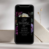 Invitation Moody Gothic Purple Floral Mariage