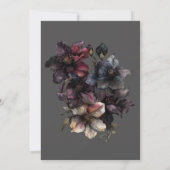 Invitation Moody gothique foncé Aquarelle Florale Déjeuner nu (Dos)
