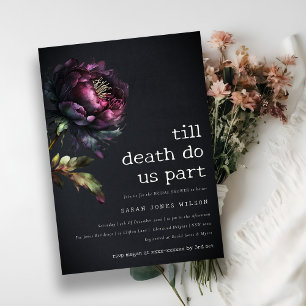 Invitation Moody Gothique Purple Black Peony Fête des mariées