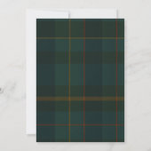 Invitation Moody Green Bow Equestrian Tartan Polo Baby Shower (Dos)
