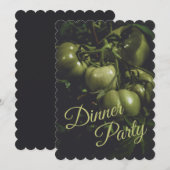 Invitation Moody Green Rustic Tomato Dinner Party (Devant / Derrière)