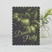 Invitation Moody Green Rustic Tomato Dinner Party (Debout devant)