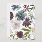 Invitation Moody Jewel Tone Floral Mariage (Dos)