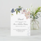 Invitation Moody Jewel Tone Floral Mariage Informations clien (Debout devant)