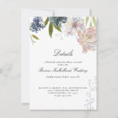 Invitation Moody Jewel Tone Floral Mariage Informations clien (Devant)