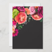 Invitation Moody Luxe Floral Vibrant Pink Black Wedding (Dos)