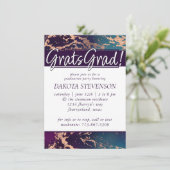 Invitation Moody Luxe Marble | Deep Purple Turquoise Graduati (Debout devant)