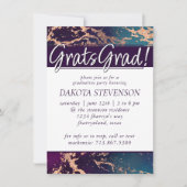 Invitation Moody Luxe Marble | Deep Purple Turquoise Graduati (Devant)