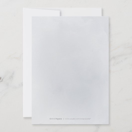 Invitation Moody marine minima botanique mariage (Dos)