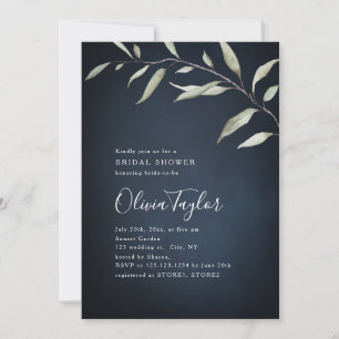 Invitation Moody marine minima verdure douche nuptiale