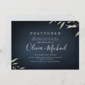 Invitation Moody Marine minima verdure mariage report (Devant / Derrière)