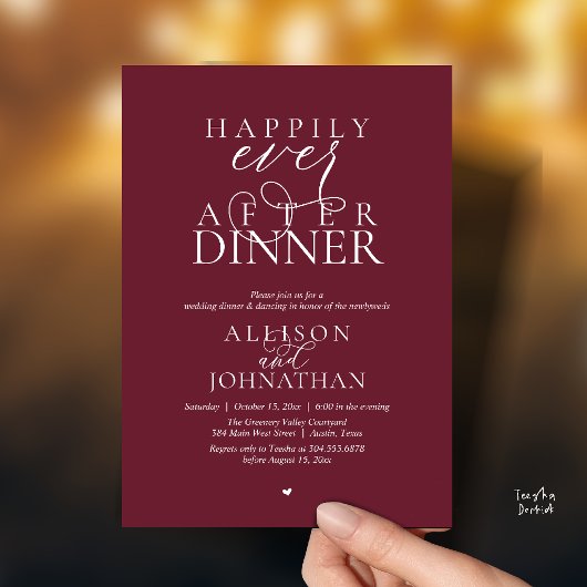 Invitation Moody Meriot Happily Ever After Dinner Wedding