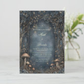 Invitation Moody Midnight Gothic Arch Forest Wedding (Debout devant)