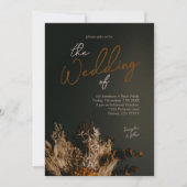 Invitation Moody Modern Dark Boho Rustique Floral Mariage (Devant)