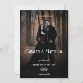 Invitation Moody moderne gothique Photo Mariage foncé (Devant)