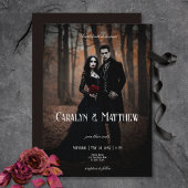 Invitation Moody moderne gothique Photo Mariage foncé