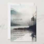 Invitation Moody Mountain Dark esthétique Mariage bois (Devant)