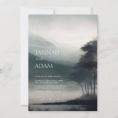 Invitation Moody Mountain Dark esthétique Mariage bois (Devant)