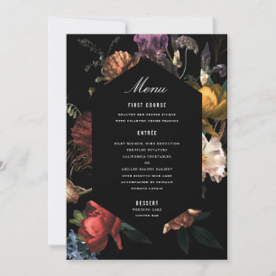 Invitation Moody Noir Romantique Floral Néerlandais Painterly